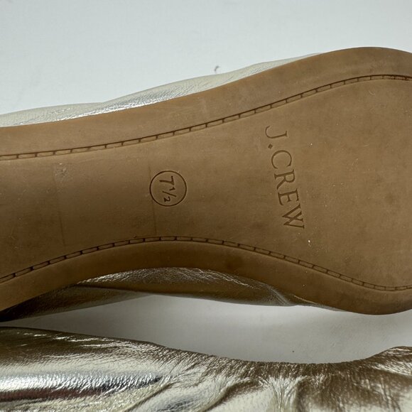 J. Crew Silver Metallic Leather Ballet Flats US 7.5 - Picture 8 of 8